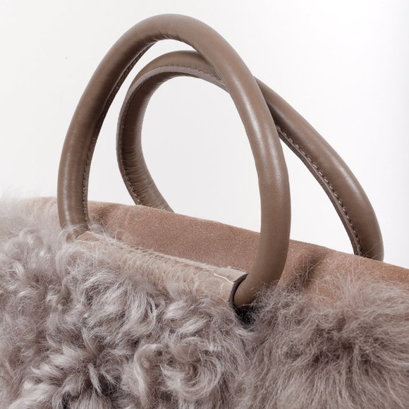 Nina Ricci Taupe Fur Watersnake Bracelet PM Shoulder Bag - Picture 9 of 12